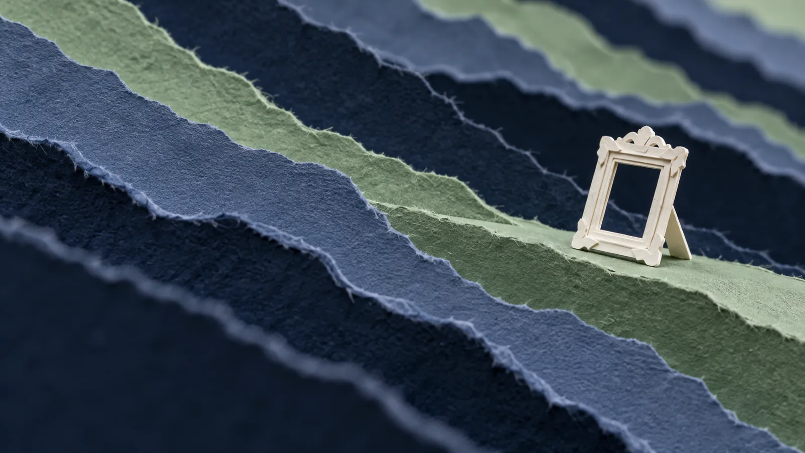 Paper-cut illustration of an empty picture frame
