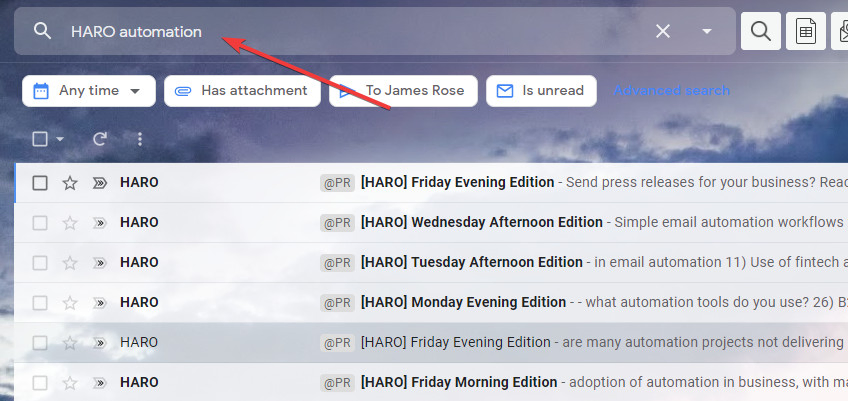 haro keyword notifications