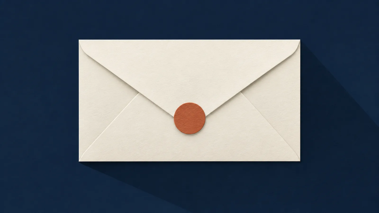 Paper-cut illustration of a single sealed blank envelope