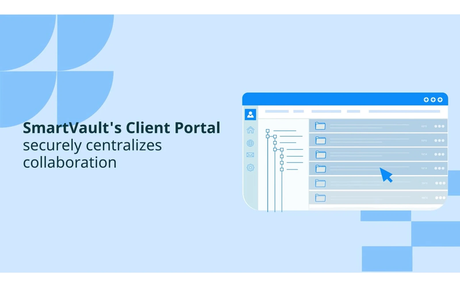 SmartVault client portal illustration showing a list of shared folders